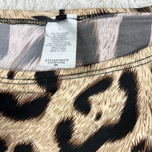 Cleo drop waist asymmetrical hem leopard print dress, size med - Picture 8 of 8